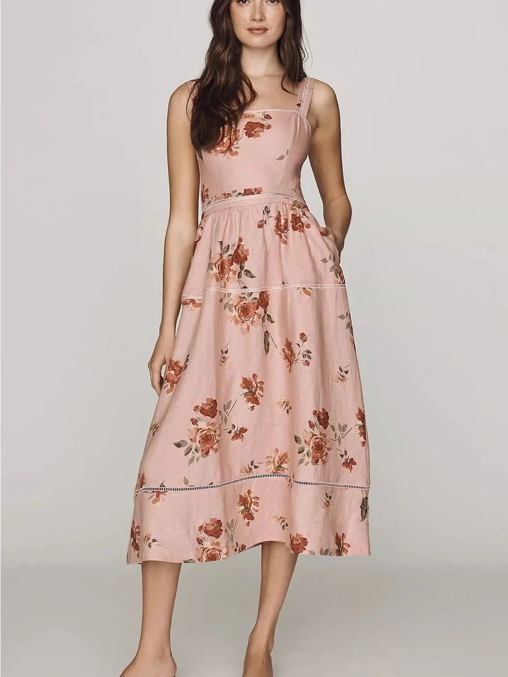 Reformation Everett 100% Linen Midi Dress | Size 2
